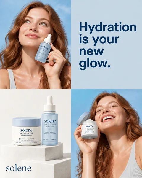 Solène : mosaïque Hydration is your new glow avec crème et sérum